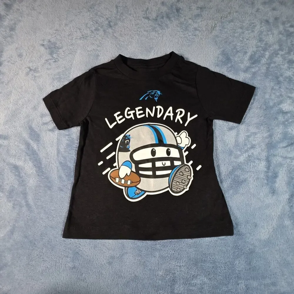 Carolina Panthers NFL Toddler 3T Legendary Graphic Shirt Black NWOT